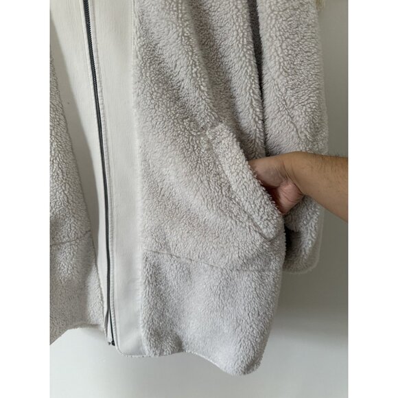 Lululemon Collarless Textured Fleece Full Zip White Opal Plush Cozy Outdoor 14 - Picture 10 of 12